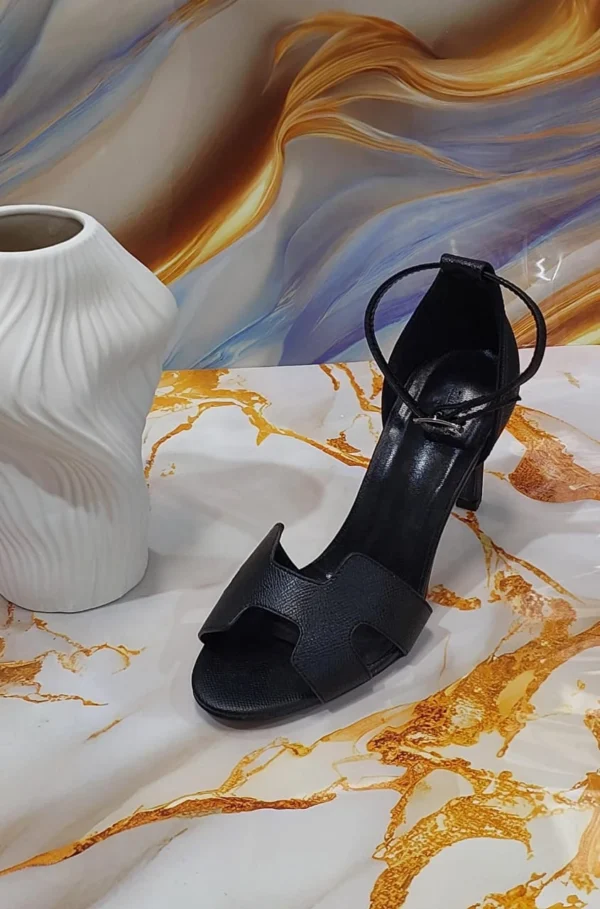Hermes Black Velvet Crystal Embellished Heels