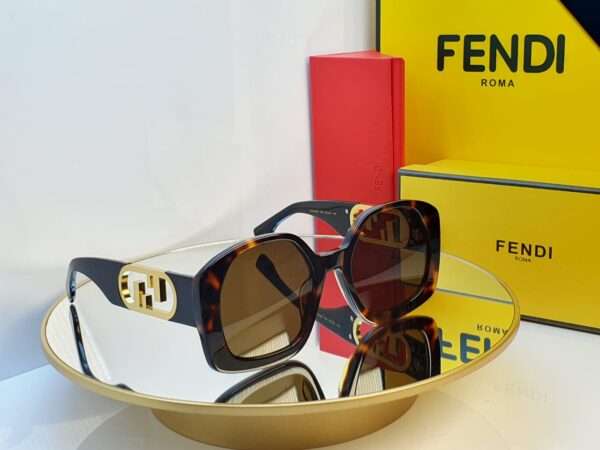 FENDI O'Lock Black Blue Fashion Sunglasses – Luxury Designer Eyewear - Image 3